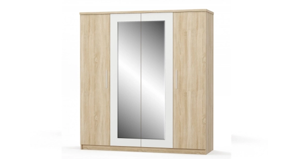 Ložnice KABIR 1 s postelí 160x200 cm, dub sonoma/bílá