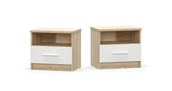 Ložnice KABIR 1 s postelí 160x200 cm, dub sonoma/bílá