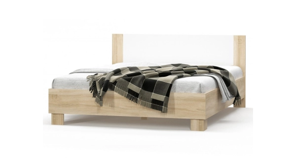 Ložnice KABIR 1 s postelí 160x200 cm, dub sonoma/bílá