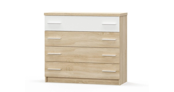 Ložnice KABIR 2 s postelí 180x200 cm, dub sonoma/bílá