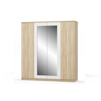 Ložnice KABIR 2 s postelí 180x200 cm, dub sonoma/bílá