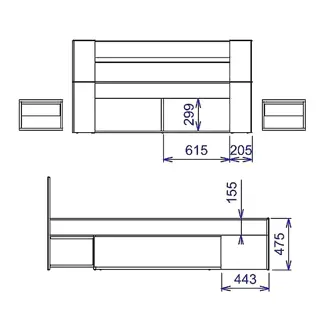 Ložnice LANAI, dub sonoma/bílá (postel 140+noční stolky+skříň)