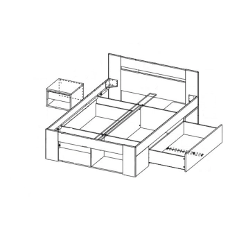 Ložnice LANAI II, dub sonoma/bílá