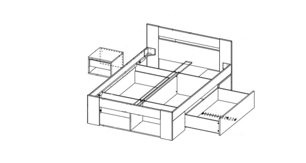 Ložnice LANAI II, dub sonoma/bílá