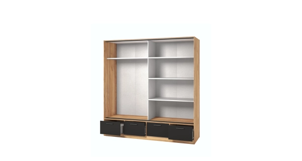 Ložnice MAGGIE s postelí 160x200 cm, dub mauvella/černá