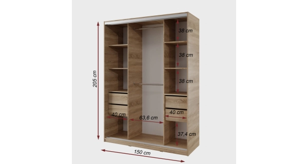 Ložnice NEJBY BARNABA 150K, dub sonoma