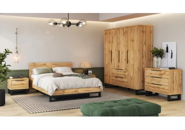 Ložnice SIGUNI s postelí 160x200 cm, dub wotan