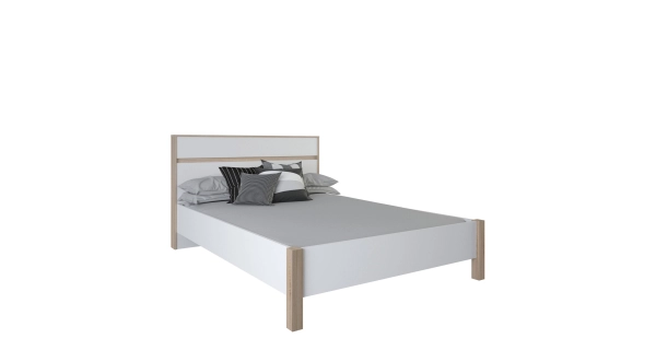 Ložnice WHEELER, dub kartáčovaný/bílá mat