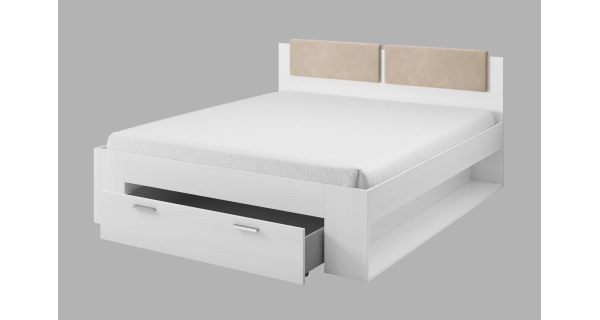 Ložnice ZANDER 1 s postelí 160x200 cm, abisko ash