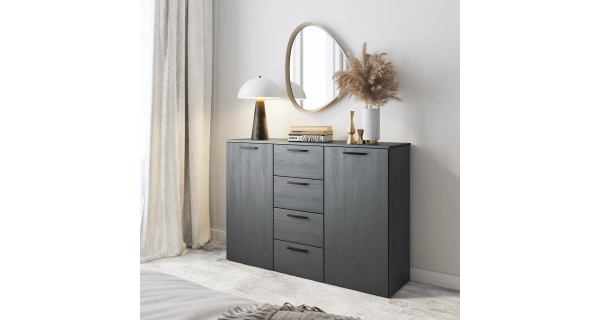 Ložnice ZANDER 1 s postelí 160x200 cm, dub carbon