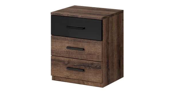 Ložnice ZANDER 1 s postelí 160x200 cm, dub monastery/černý lesk