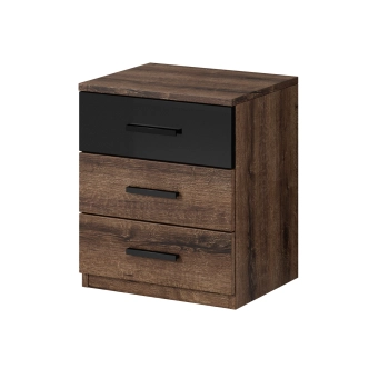 Ložnice ZANDER 2 s postelí 180x200 cm, dub monastery/černý lesk