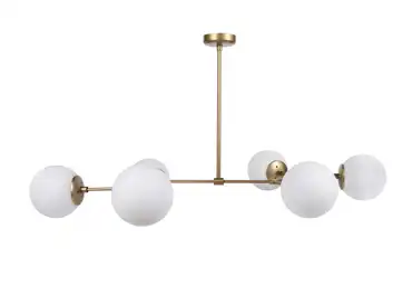 Lustr CENGAR 6xE27 100x48 cm, žlutá/bílá