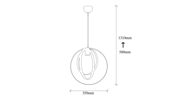 Lustr CENZEL 1xE27 35x50-131 cm, černá