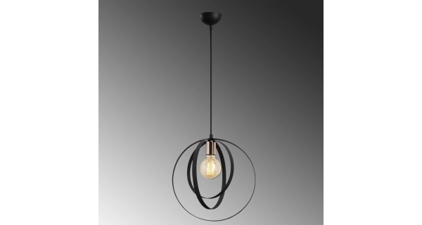 Lustr CENZEL 1xE27 35x50-131 cm, černá