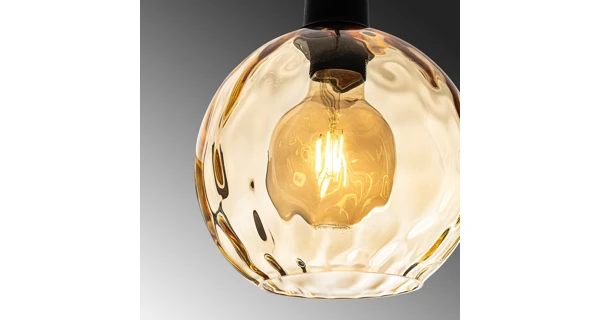 Lustr FERLAN 3xE27 44x40-120 cm, černá/žlutá