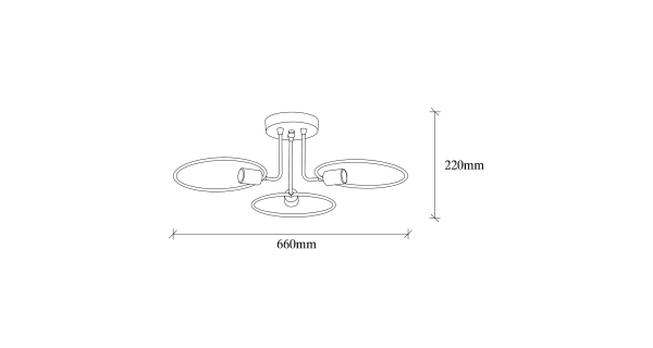 Lustr LINMIR 3xE27 66x22 cm, černá
