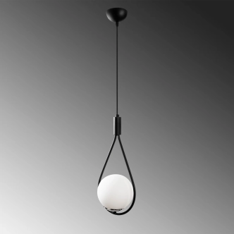 Lustr LINRIS 1xE27 20x56-136 cm, černá/bílá