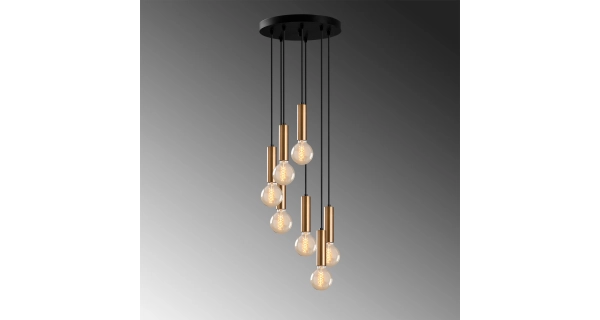 Lustr LINVON 7xE27 40x40-136 cm, vintage