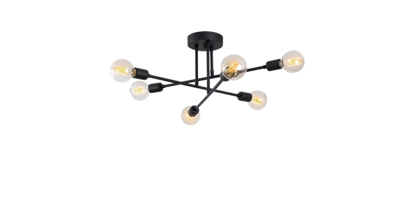 Lustr POLFIN 6xE27 64x30 cm, černá