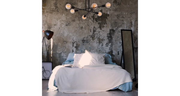 Lustr POLFIN 6xE27 64x30 cm, černá