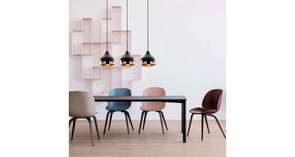 Lustr REMLEM 3xE27 67x25-111 cm, černá/měděná