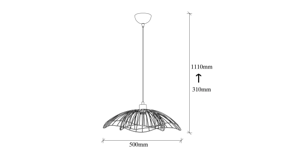 Lustr SOLZEL 1xE27 50x31-111 cm, černá