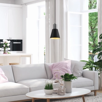 Lustr TELMAR 1xE27 14x30-114 cm, černá