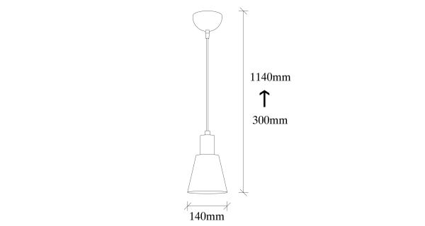 Lustr TELMAR 1xE27 14x30-114 cm, černá