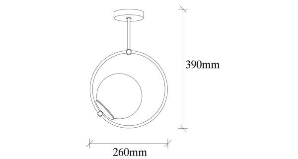 Lustr TELTRE 1xE27 26x39 cm, černá/bílá