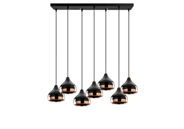 Lustr TERVIL 7xE27 88x25-112 cm, černá