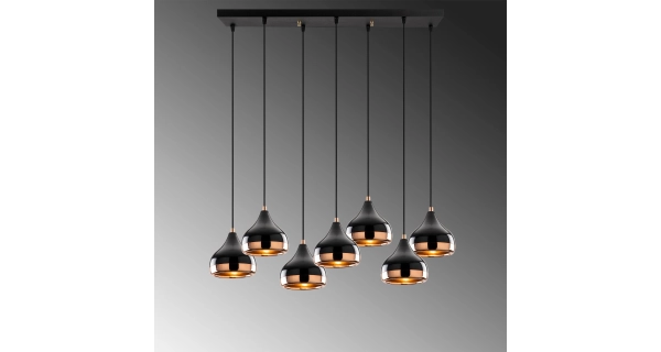 Lustr TERVIL 7xE27 88x25-112 cm, černá