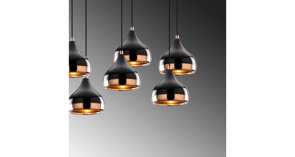 Lustr TERVIL 7xE27 88x25-112 cm, černá