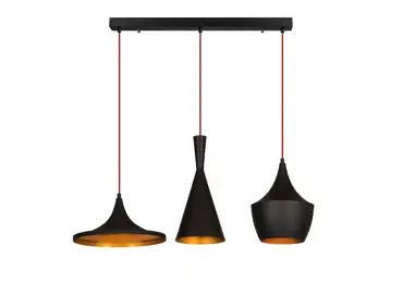 Lustr TORNOR 3xE27 80x50-130 cm, černá/zlatá