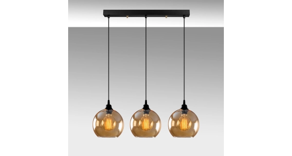 Lustr TREFIR 3xE27 70X36-116 cm, zlatá/černá