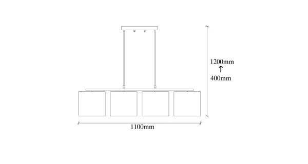 Lustr VELSON 4xE27 110x40-120 cm, černá/bílá/krémová/hnědá