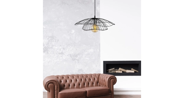 Lustr YORMAR 1xE27 50x30-111 cm, černá