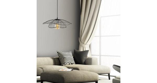 Lustr YORMAR 1xE27 50x30-111 cm, černá