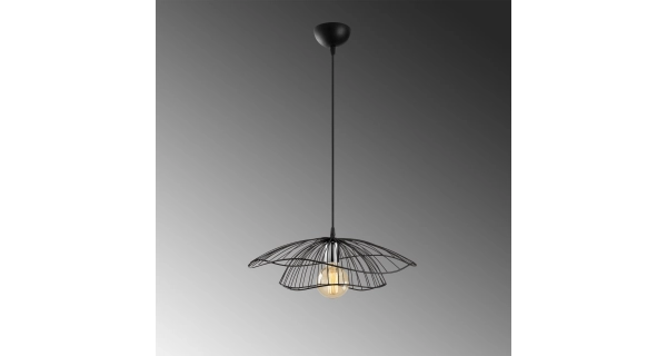 Lustr YORMAR 1xE27 50x30-111 cm, černá