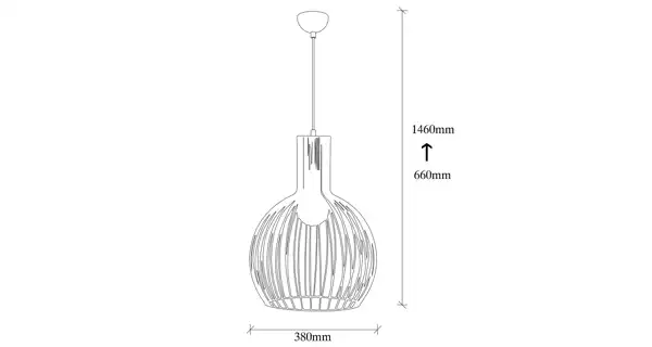 Lustr ZALLON 1xE27 38x66-146 cm, černá