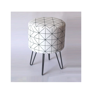 LUTRA taburet, bílá látka/černý kov