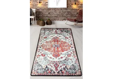 Luxusní koberec, bavlna/polyester, nízký vlas, protiskluzový, 200 x 290 cm