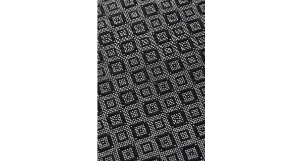 Luxusní koberec, syntetický, s nízkým vlasem, protiskluzový, bílý/černý, 80 x 200 cm