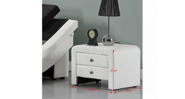 LYONOG čalouněný noční stolek, bílá