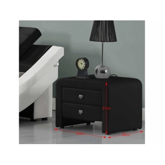 LYONOG čalouněný noční stolek, černá