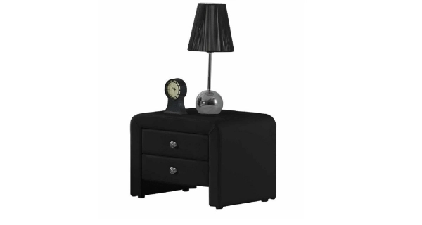 LYONOG čalouněný noční stolek, černá