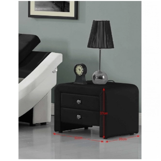 LYONOG čalouněný noční stolek, černá