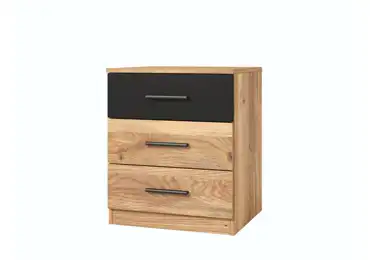 MAGGIE noční stolek, dub mauvella/černá