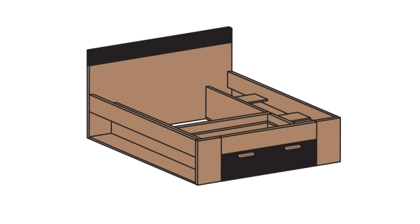 MAGGIE postel 160x200 cm, dub monastery/černá