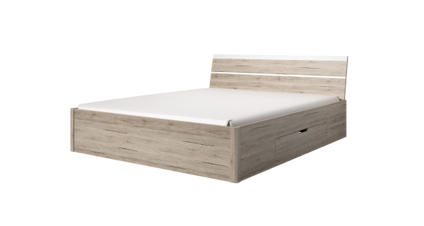 MAGGIE postel 160x200 cm, dub san remo světlý/bílá 